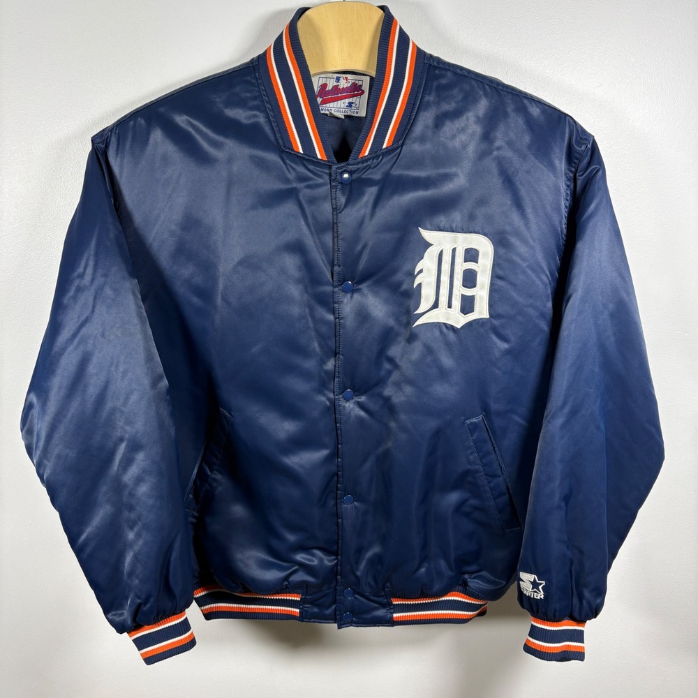 Vintage Starter Detroit Tigers‎ MLB Diamond Collection Satin Bomber Jacket 2XL